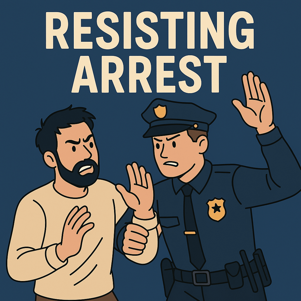 a cartoon of a man and a police officer