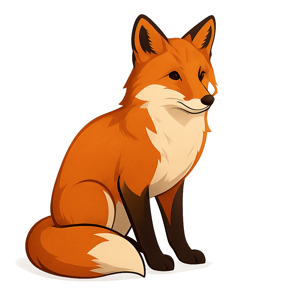a cartoon of a fox