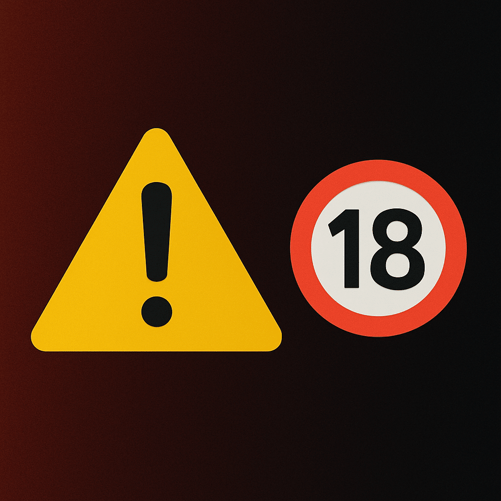 a yellow sign with a exclamation mark and a circle with a black background
