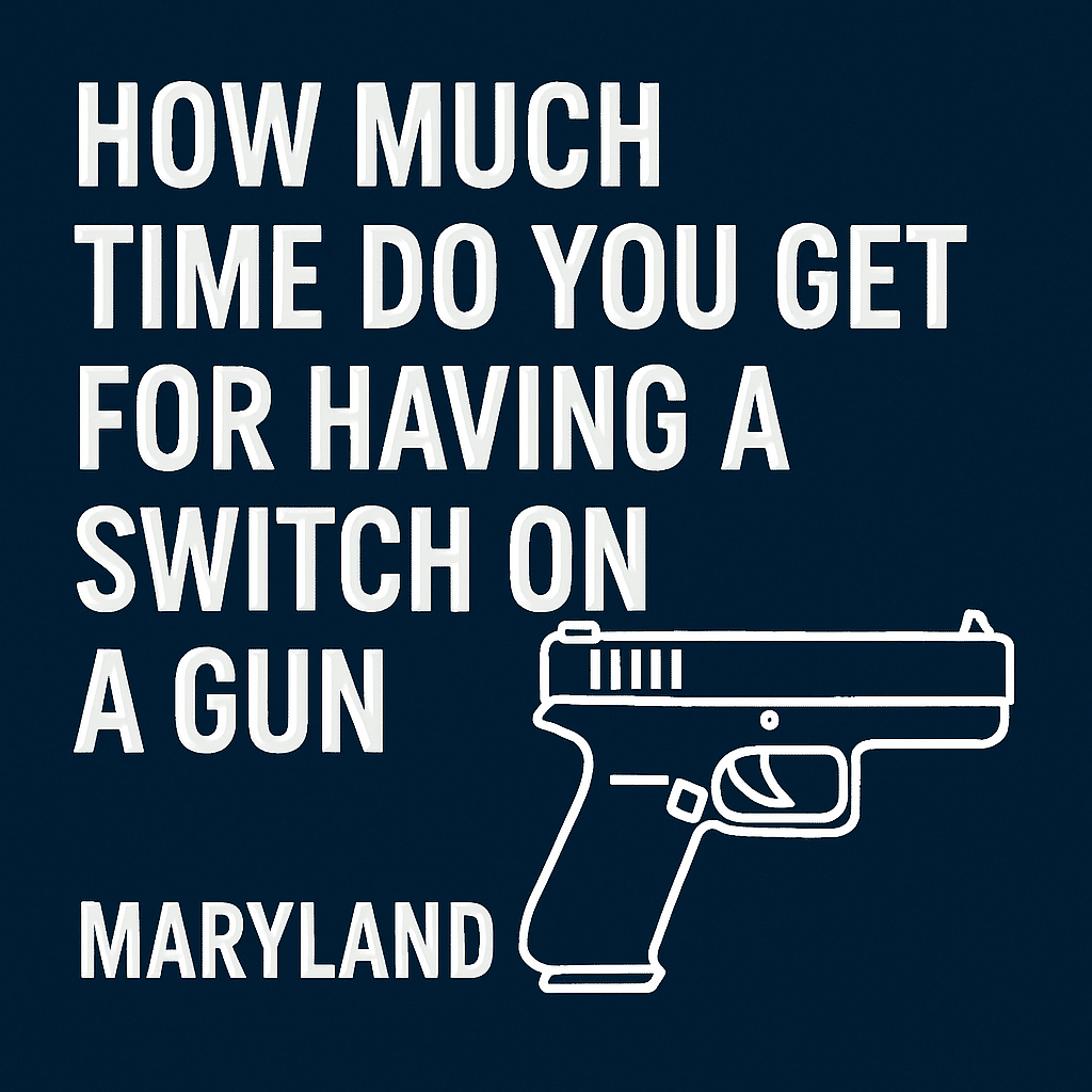 a white text on a blue background with a gun