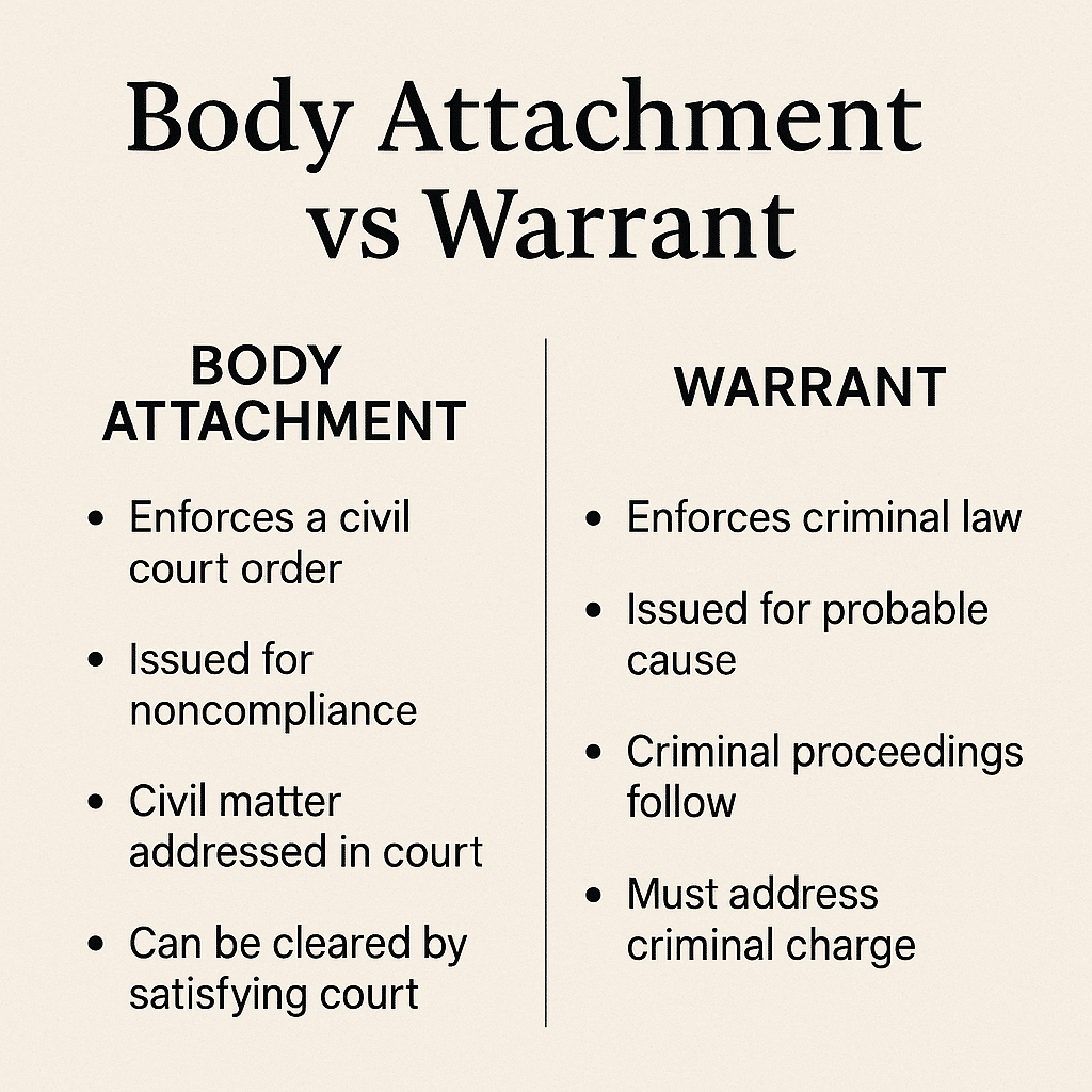 Comparison of body attachment and warrant