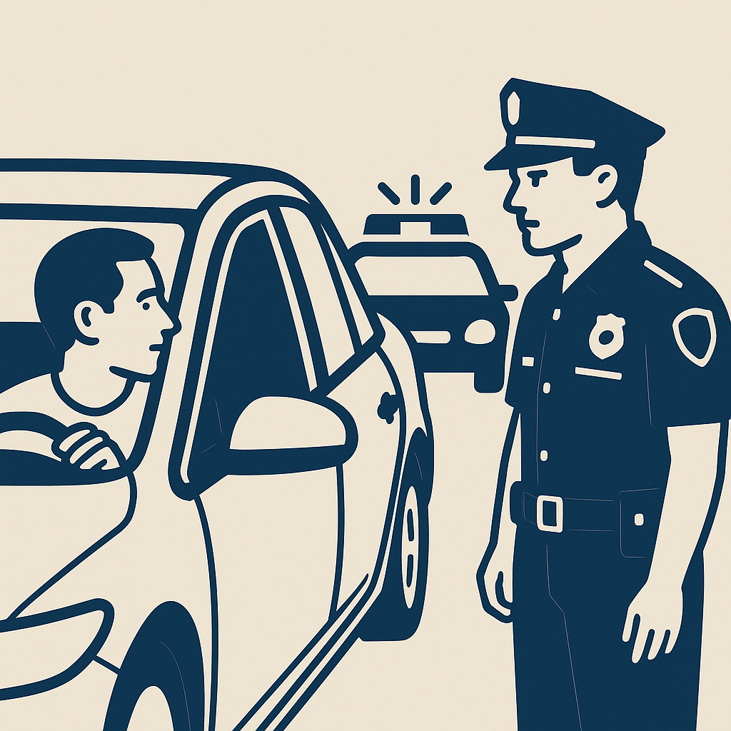 Car interaction with police officer