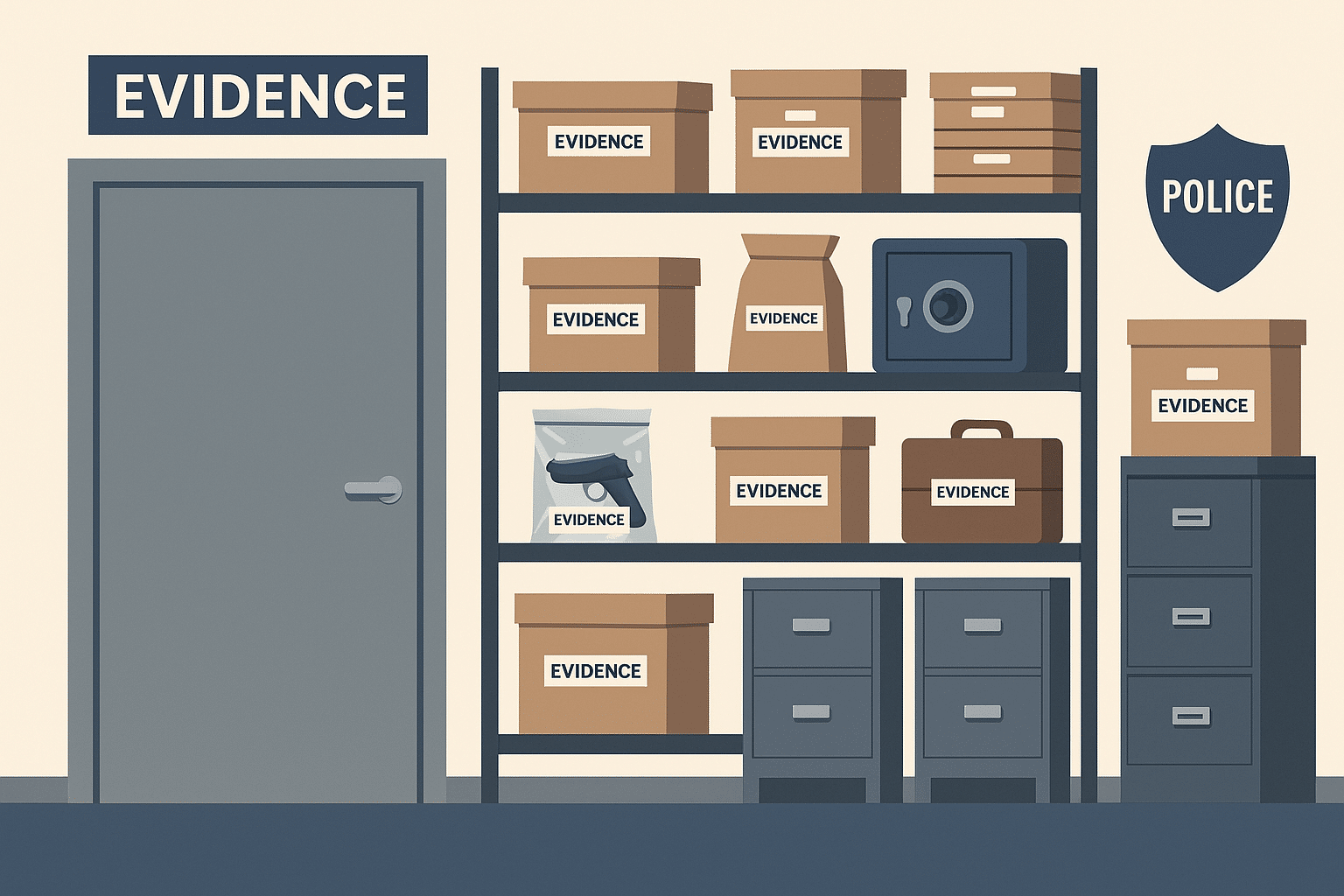 Police evidence storage room
