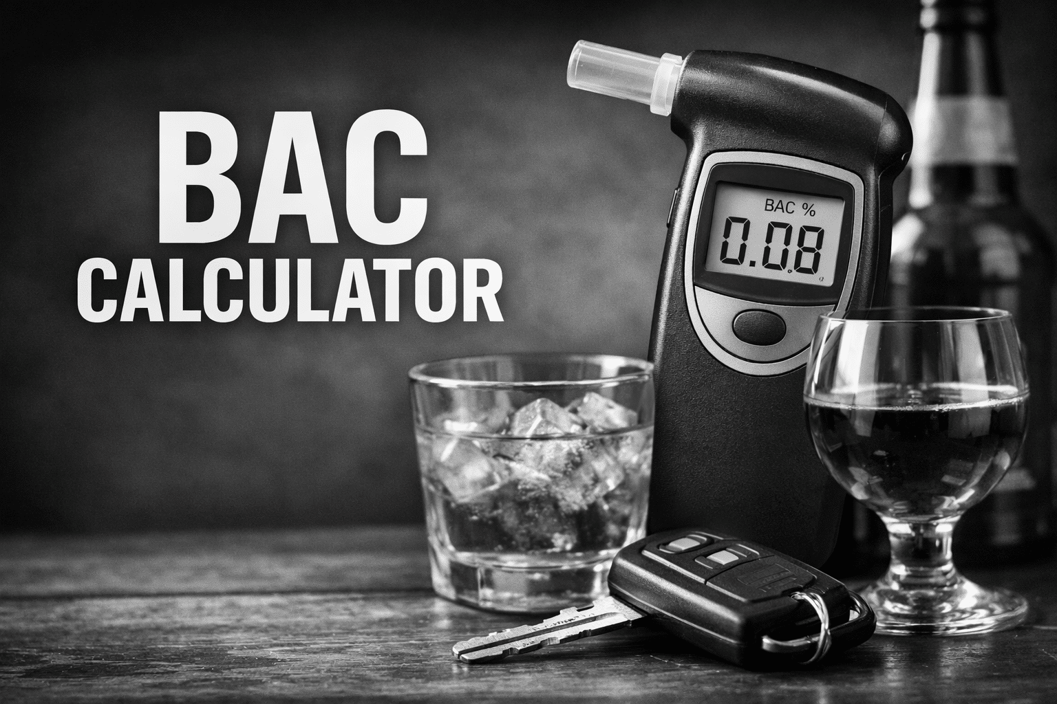 BAC calculator with drinks and keys